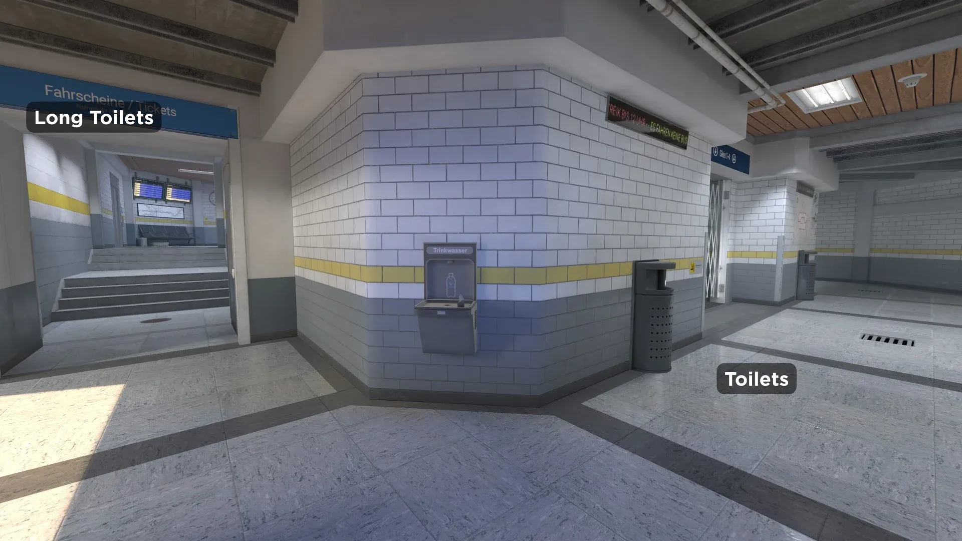 A small corner from where Toilets and Long Toilets are visible on Overpass Map in CS2
