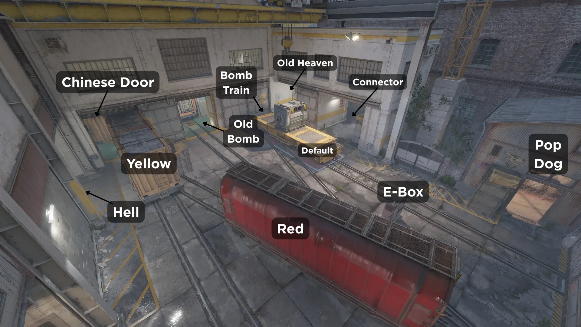A-Site picture from another angle where Connector is visible on Train Map in CS2