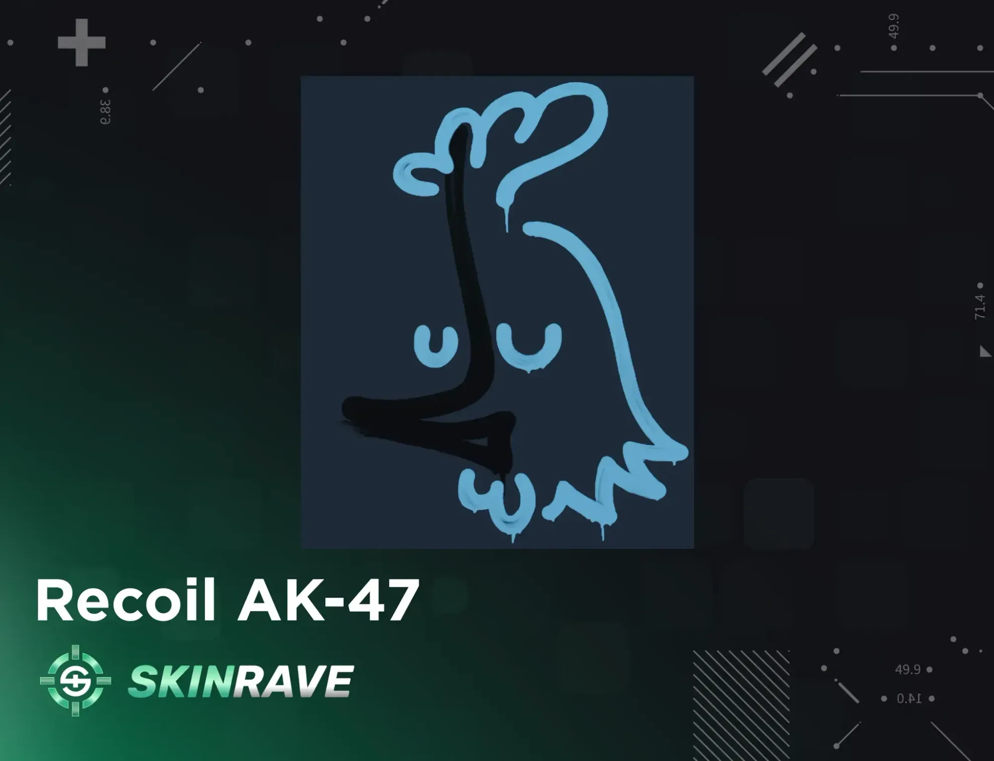 Recoil AK-47 Graffiti displayed on a SkinRave banner