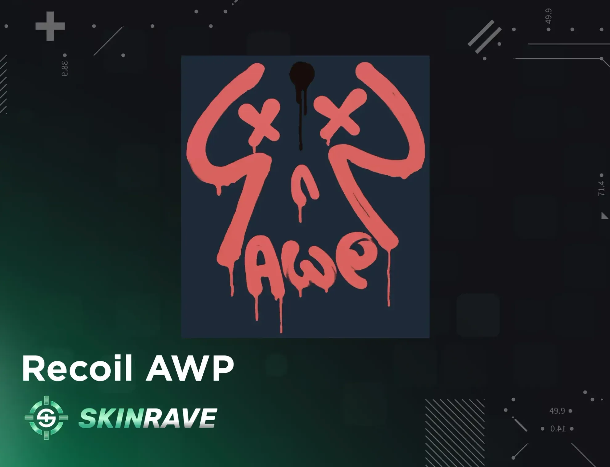 Recoil AWP Graffiti displayed on a SkinRave banner