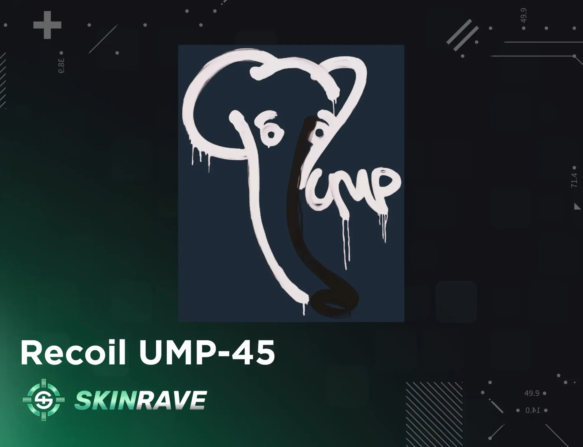 Recoil UMP-45 Graffiti displayed on a SkinRave banner