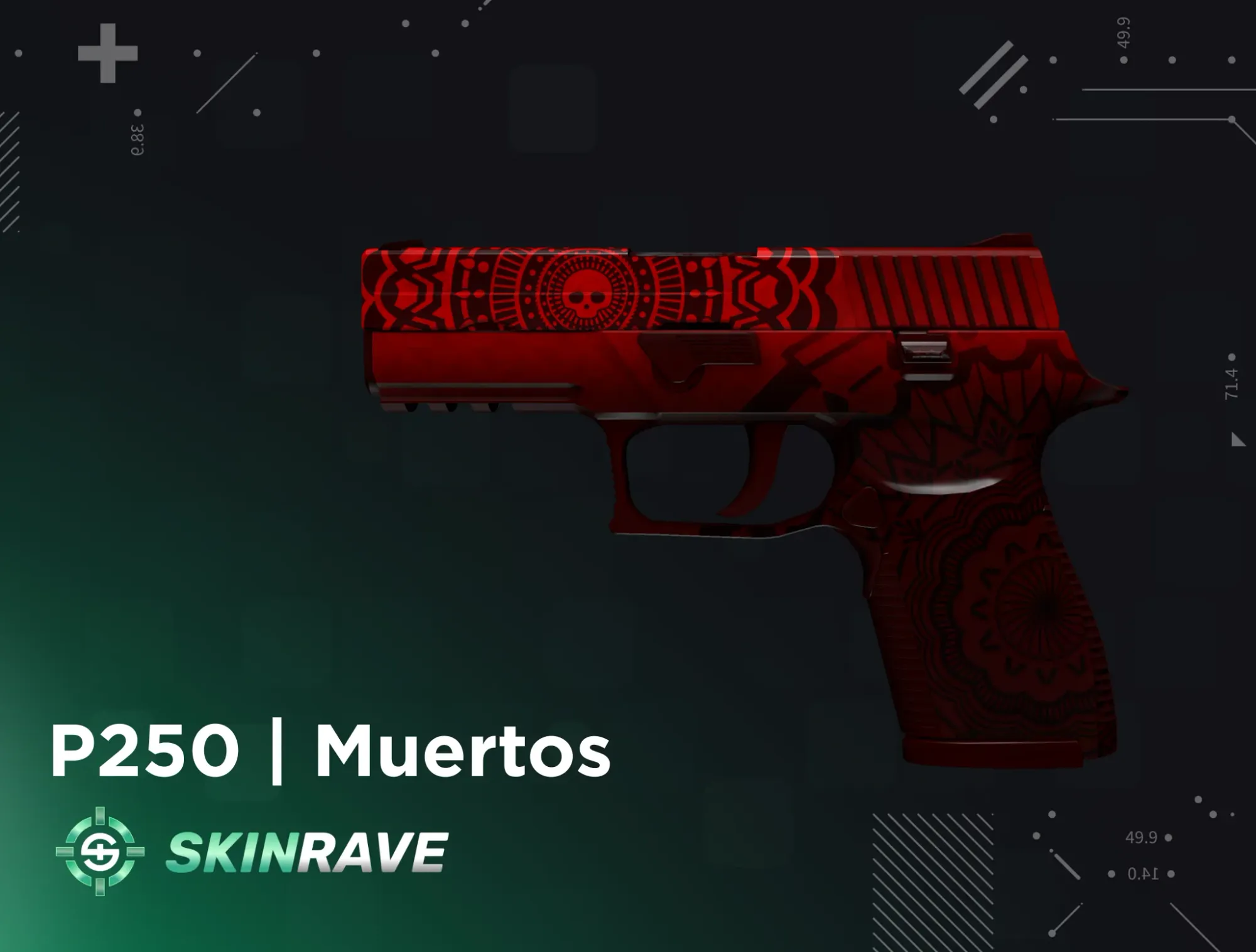 P250 Muertos skin from CS2 displayed on SkinRave's banner