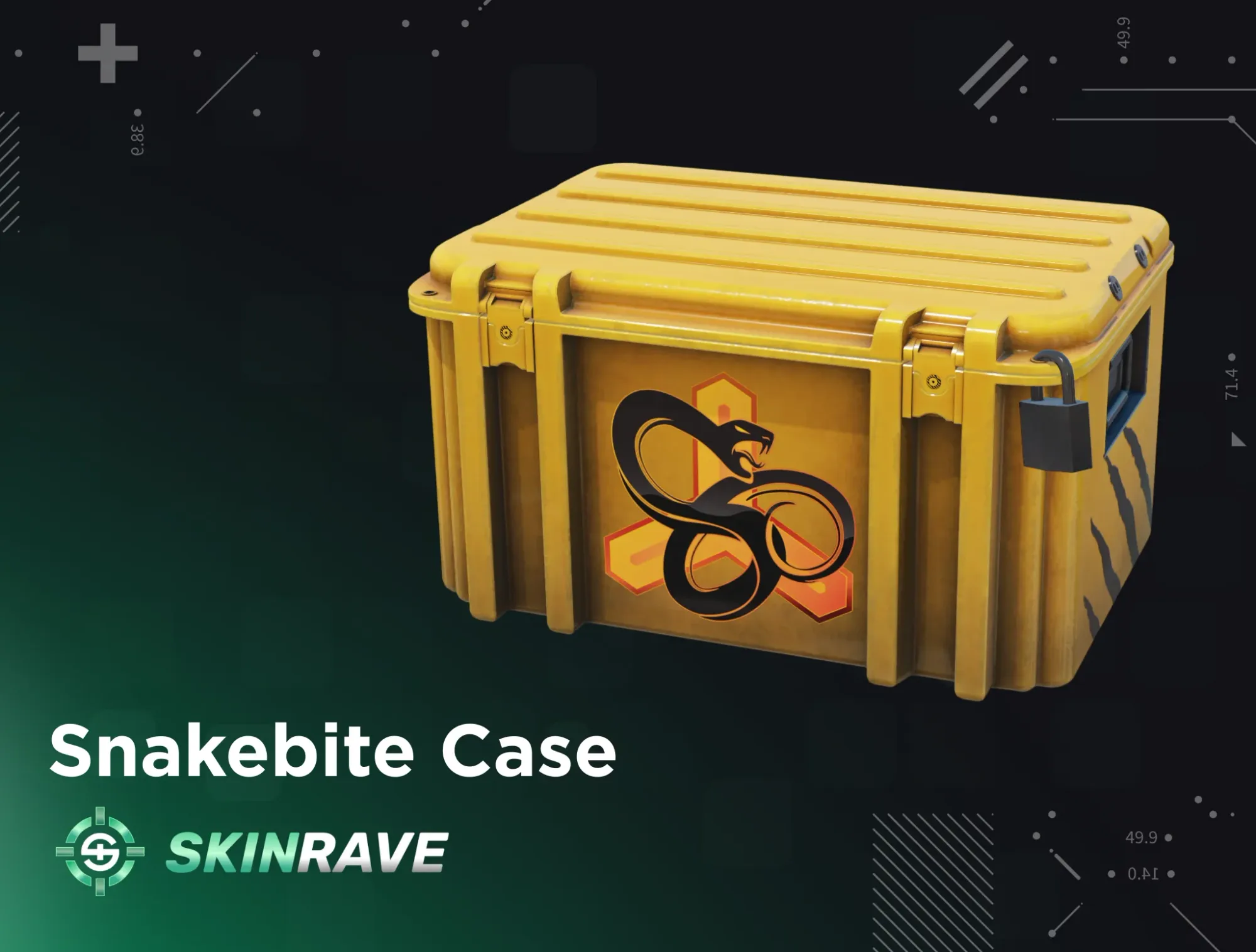 CS2 Snakebite Case displayed on SkinRave's banner
