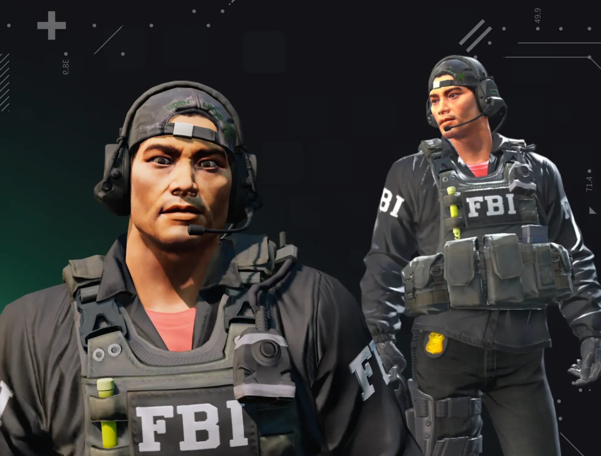 Image featuring Michael Syfers | FBI Sniper visuals in his legendary black FBI Sniper gear and headphones