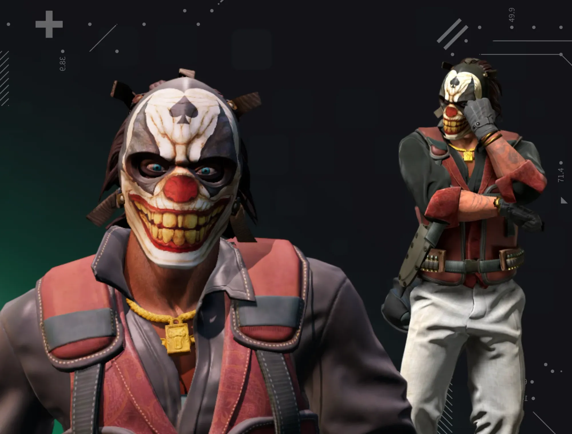 Picture howcasing Sir Bloody Loudmouth Darryl | The Professionals visuals in his clown mask