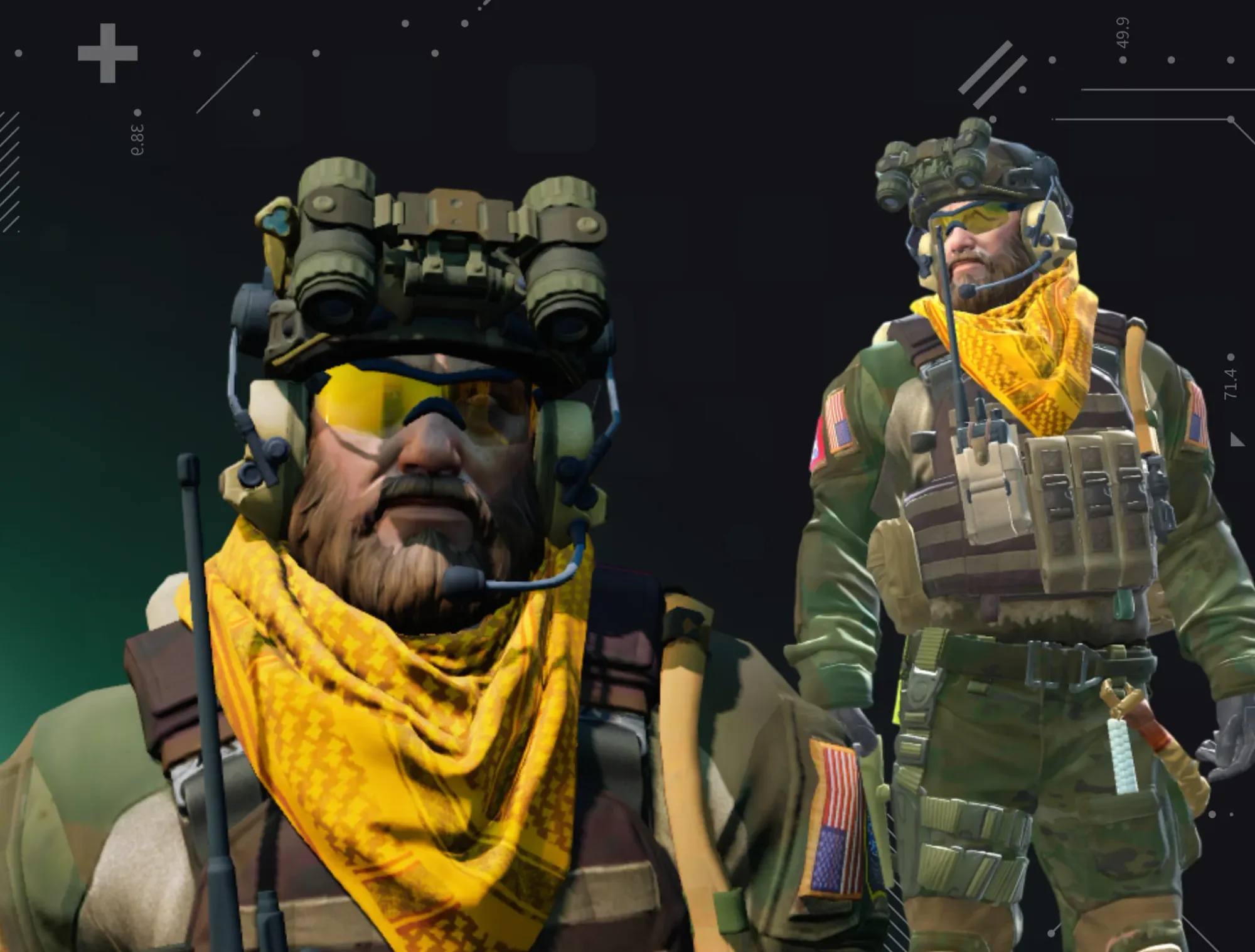Photo showing 'Two Times' McCoy | TACP Cavalry visuals with his yellow scard and sunglasses
