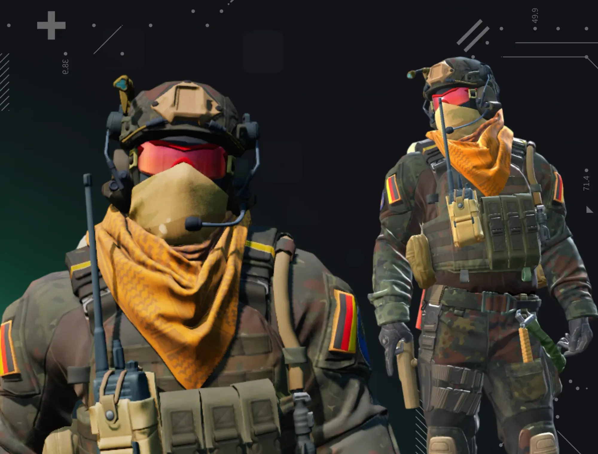 Photo showing 3rd Commando Company | KSK visuals in Germany camo gear and red glasses on