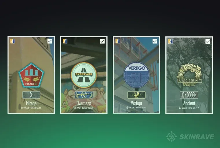 CS2 Competitive mode ranking displayed on a SkinRave banner.