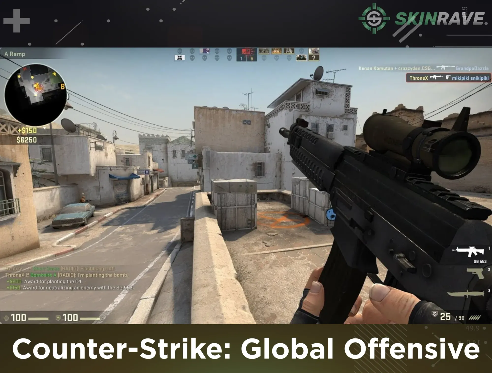 Image featuring Counter-Strike: Global Offensive of a player with an SG on Long on Dust 2