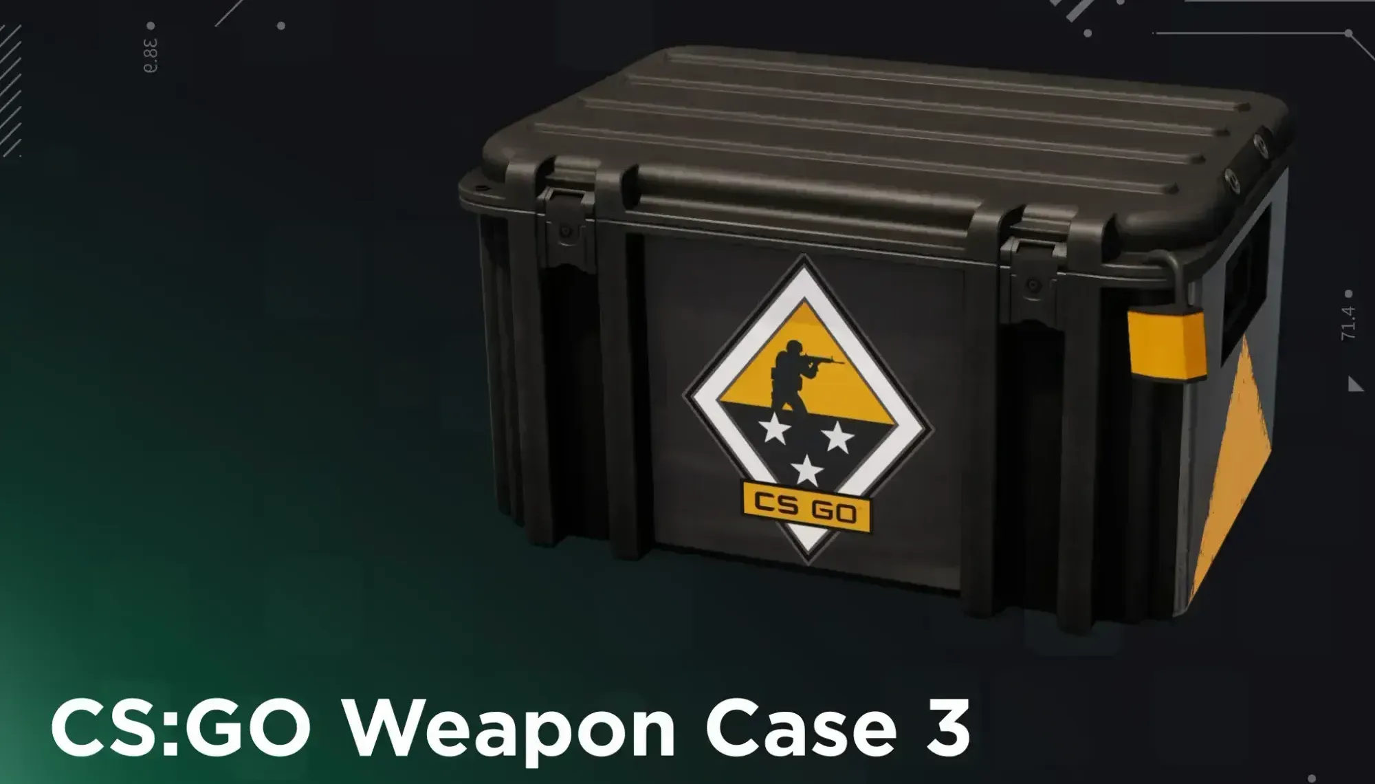 CS:GO Weapon Case 3 displayed on a green background.