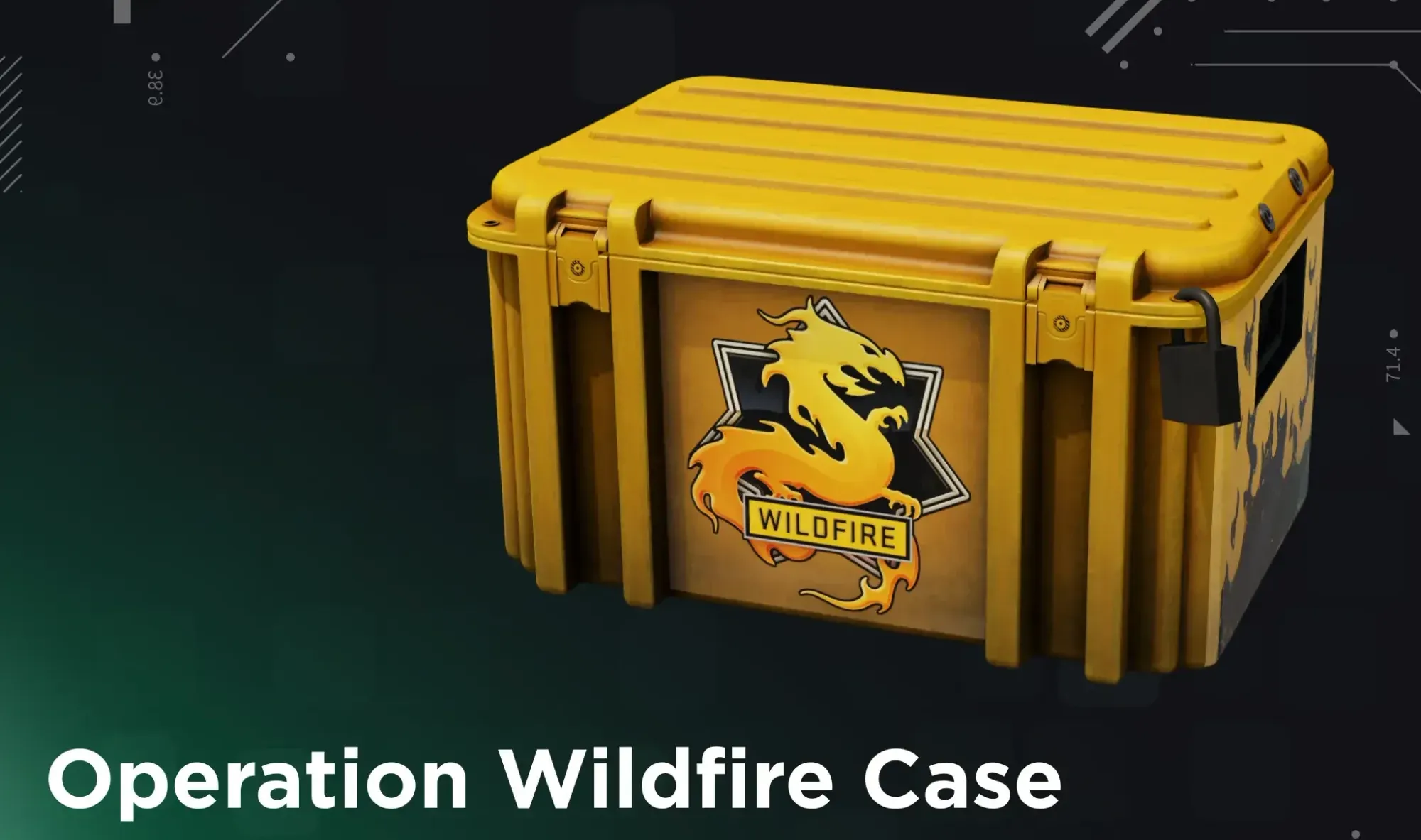 CS2 Operation Wildfire Case displayed on a green background.