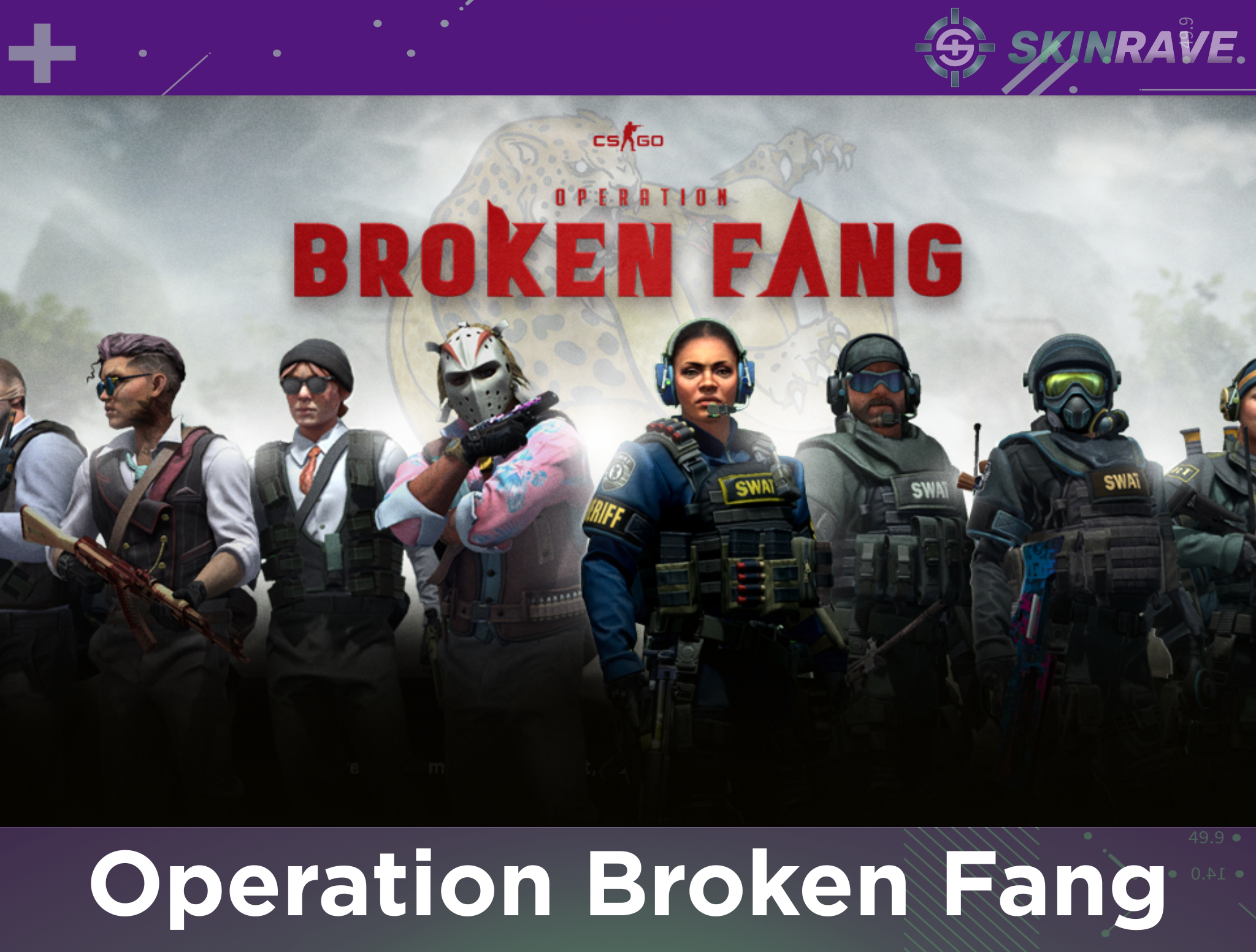Photo showing Operation Broken Fang with different agents on the background such as Bloody Darryl and Gataway Sally