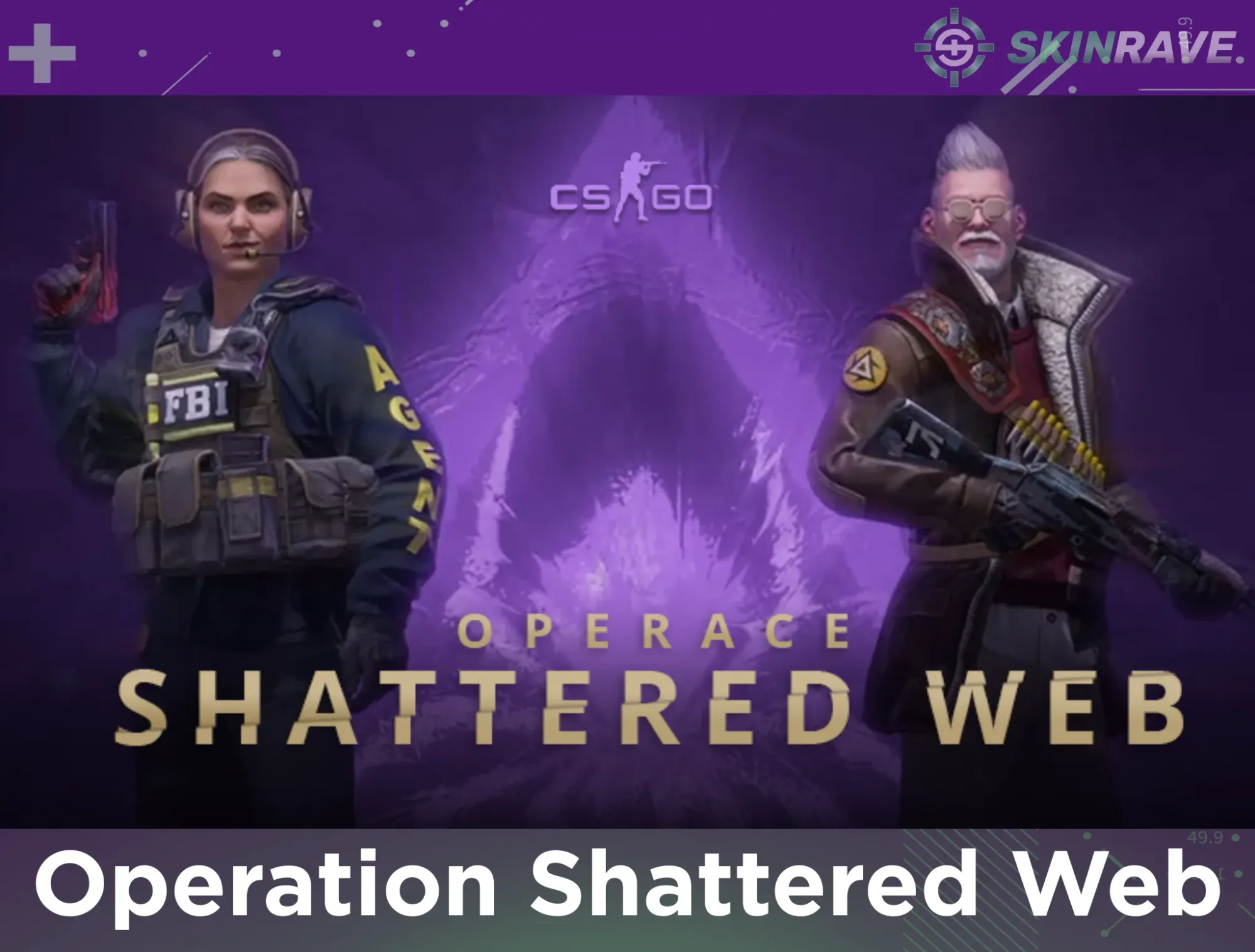 Picture of Operation Shattered Web in CS2 with agent Ava and Romanov on the background