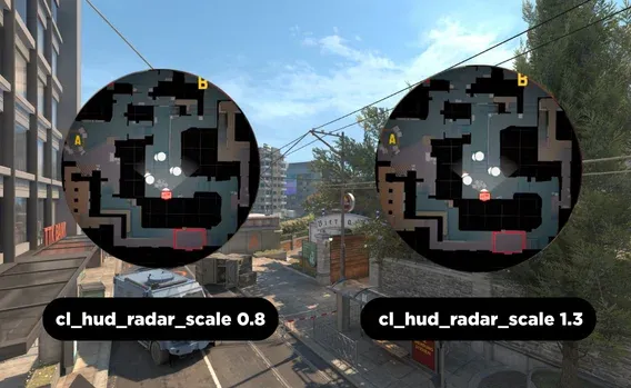 Photo showcasing Hud Radar Scale 0.8 and 1.3 in 2 radars