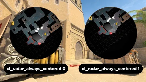 Picture featruing 2 different radars with radar always centered settings 0 and 1