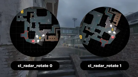 Photo depicting two different radars with 2 differen radar rotation settings 0 and 1
