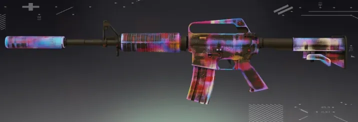 M4A1-S Glitched Paint, one of the best M4A1-S skins in CS2 with psychedelic galaxy-inspired abstract colorful design