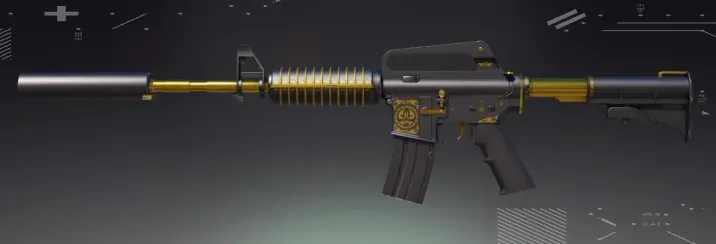 M4A1-S Knight CS2 skin with clean golden and white military finish from Cobblestone Collection