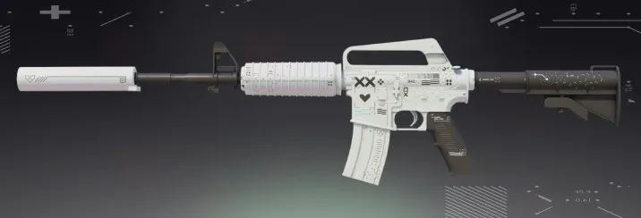 One of the best M4A1-S skins, the Printstream, featuring a white and silver minimalist cybernetic design