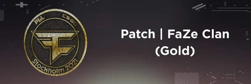 CS2 Patch FaZe Clan (Gold) on a grey background