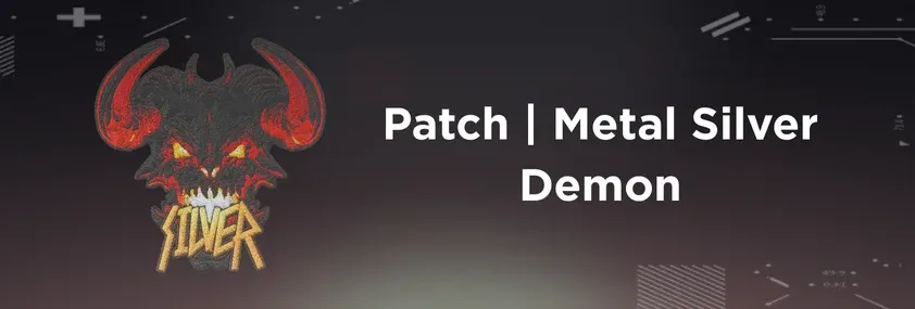 CS2 Patch Metal Silver Demon on a grey background
