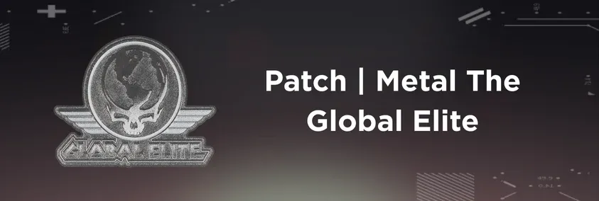 CS2 Patch Metal The Global Elite on a grey background