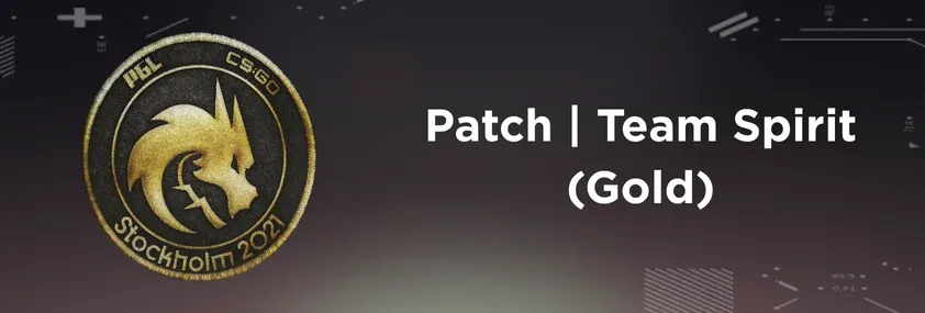 CS2 Patch Team Spirit (Gold) on a grey background