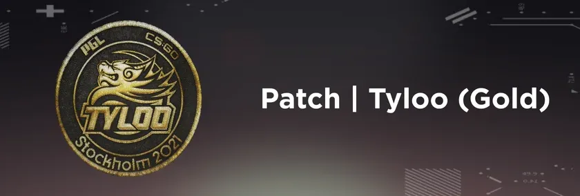 CS2 Patch Tyloo (Gold) on a grey background