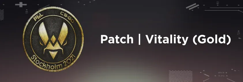 CS2 Patch Vitality (Gold) on a grey background