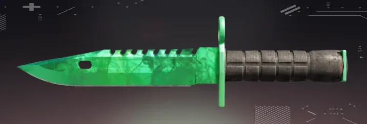 CS2 M9 Bayonet Emerald skin with vivid green marble massive blade