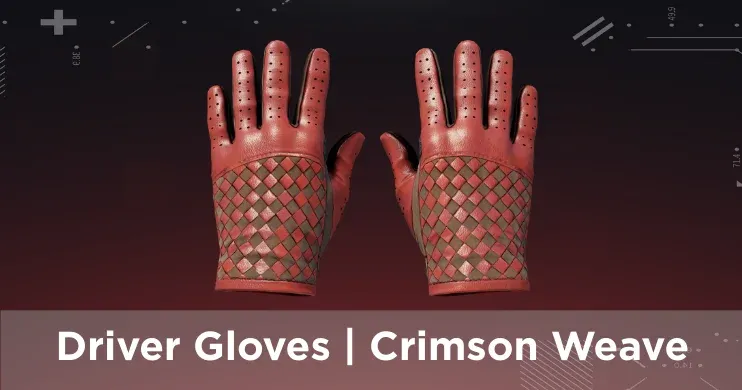 Top 3 of Red Gloves, Driver Gloves | Crimson Weave on a red background