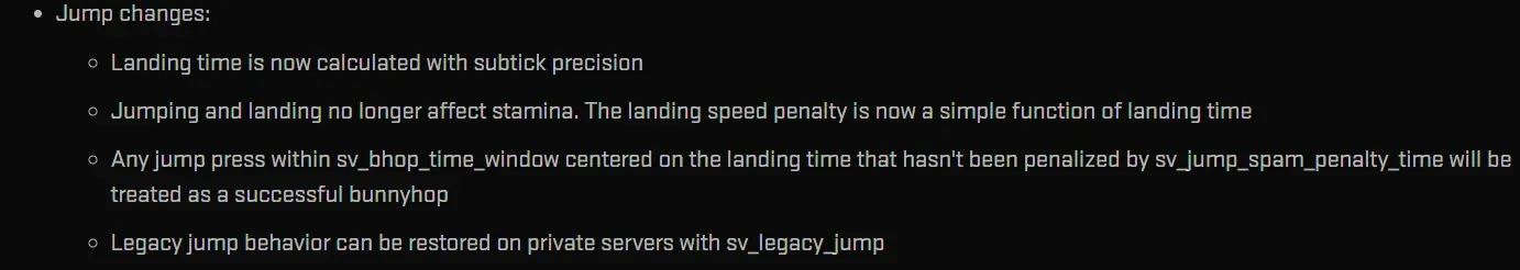 January 22 CS2 update of the jump mechanics