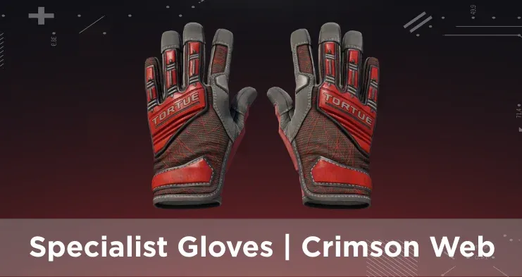 Top 5 of Red Gloves, Specialist Gloves | Crimson Web on a red background