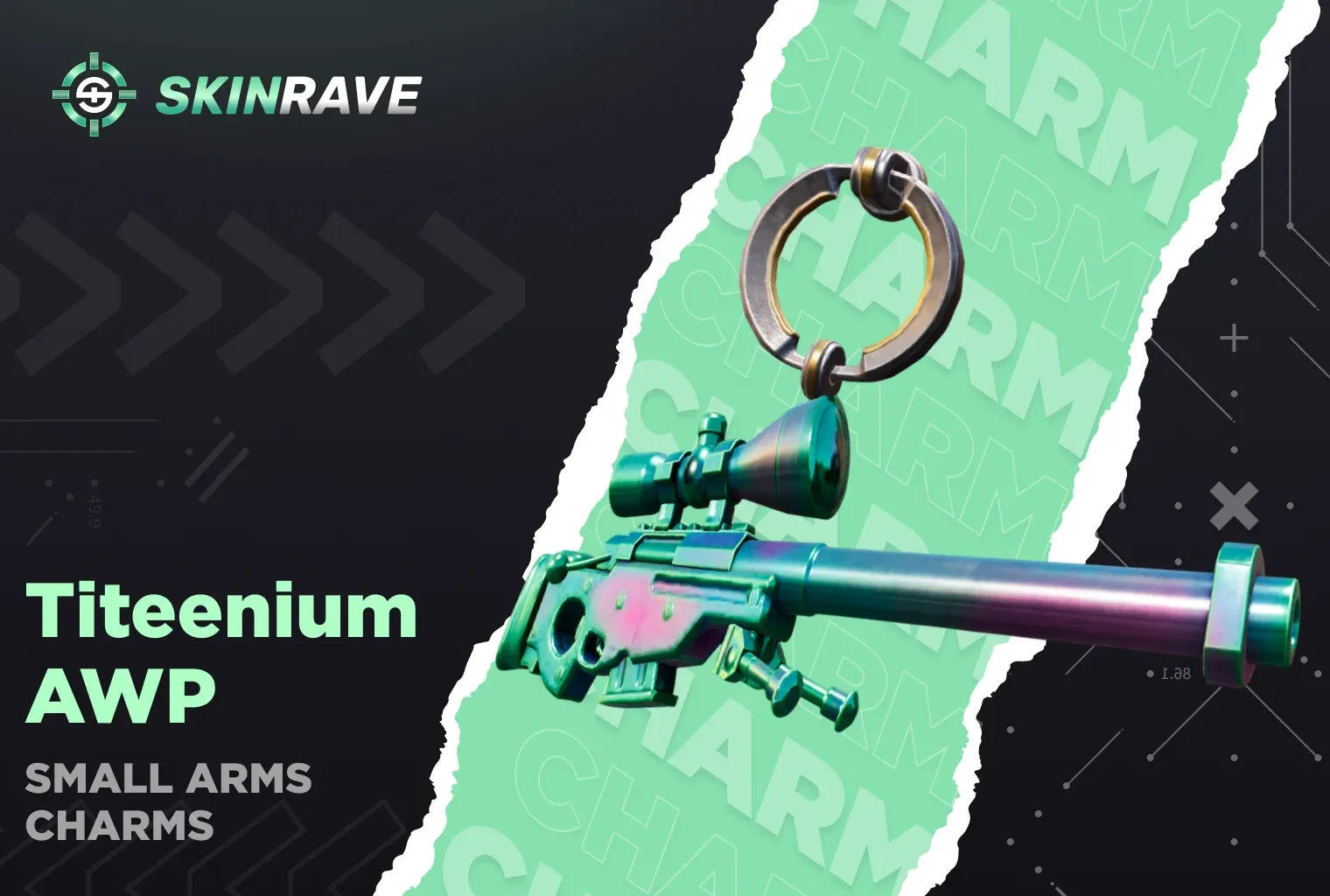 Charm | Titeenium AWP a cyan-pink charm on a green-black background