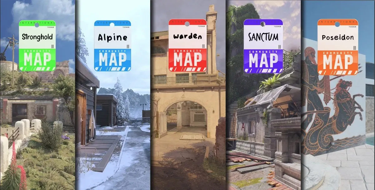 CS2 new community maps Season 4 - Stronghold, Alpine, Warden, Sanctum, and Poseidon