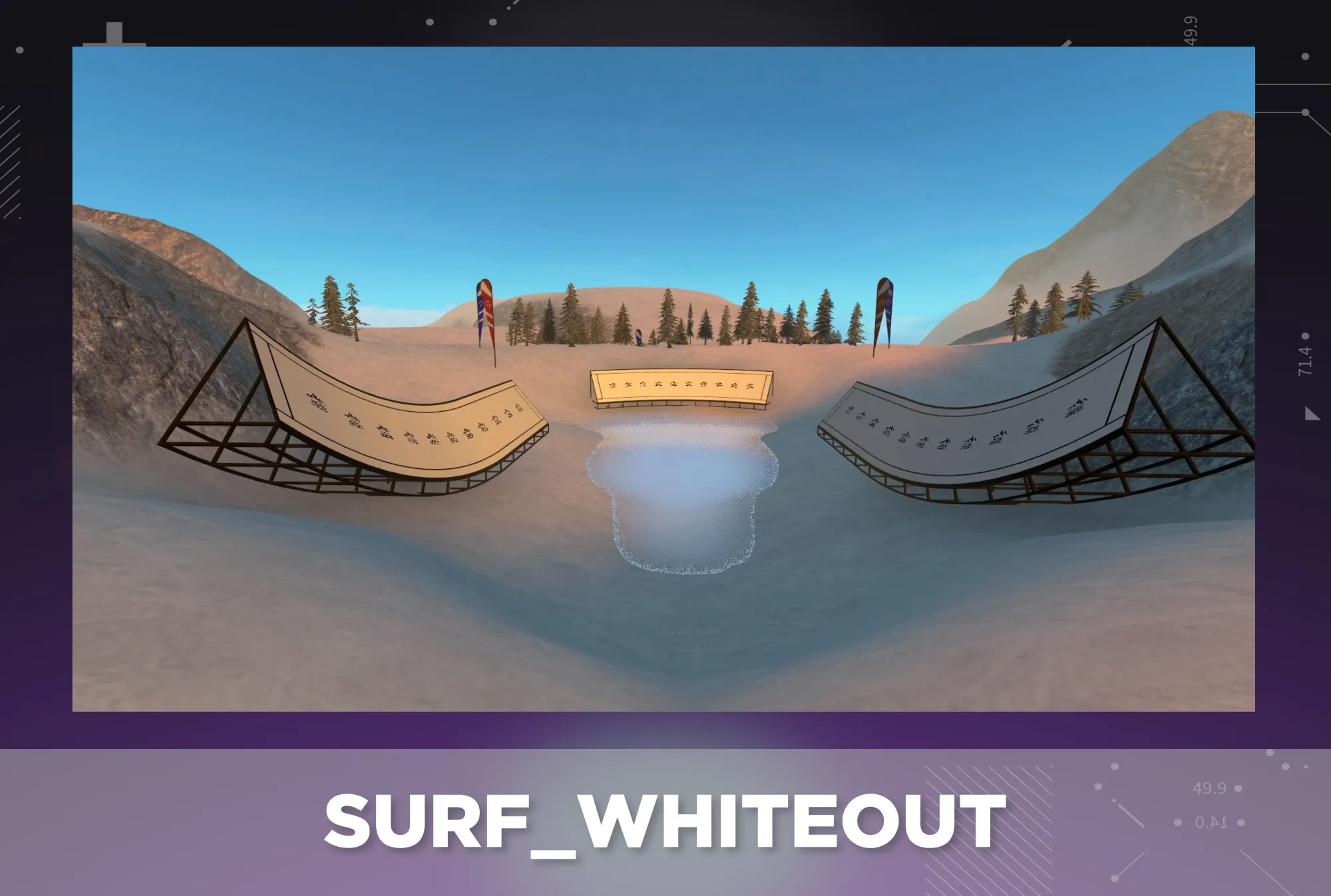 CS2 surf map surf_whiteout displayed on a purple tech background