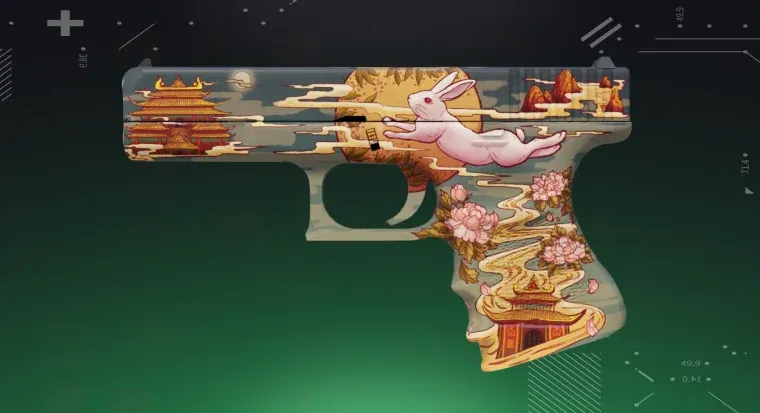 Glock-18 | Umbral Rabbit on a green background