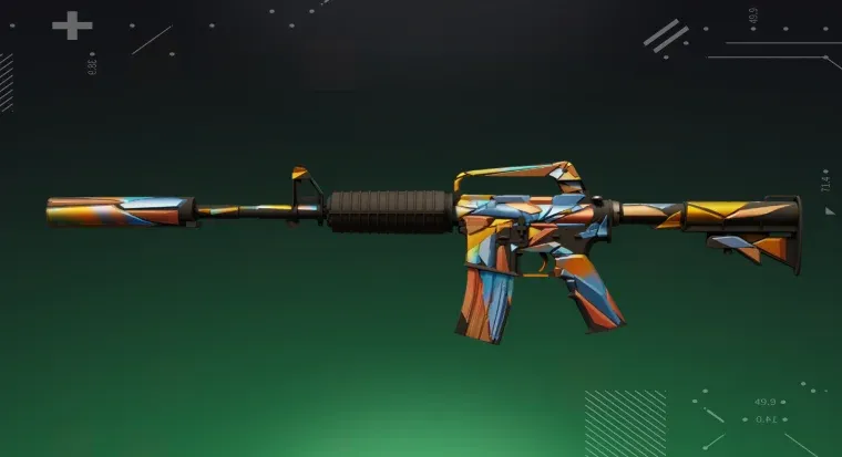 M4A1-S | Leaded Glass on a green background