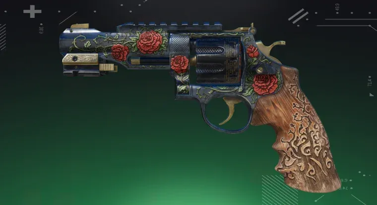 R8 Revolver | Tango on a green background