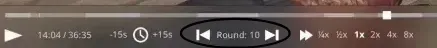 CS2 Replay Controls for jumping between rounds.