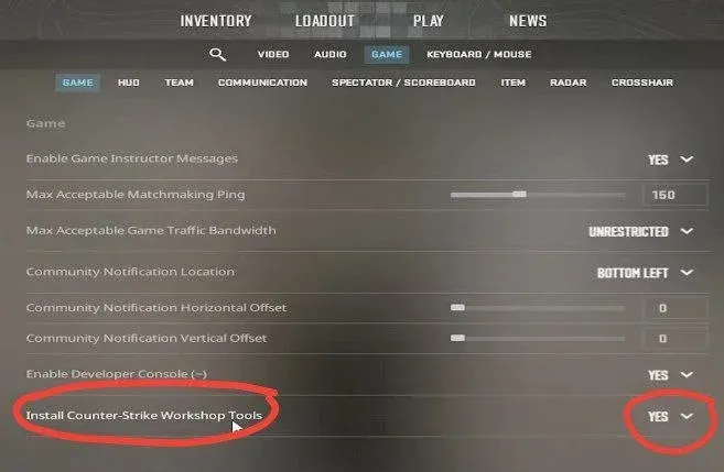 Install Counter-Strike Workshop Tools option