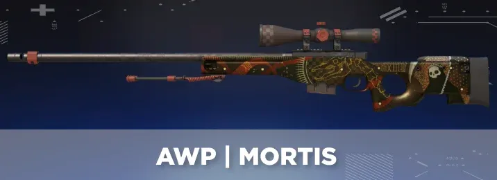 AWP Mortis skin in CS2 with Grim Reaper and skeletal horse design inspired by the Death tarot card