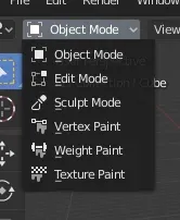 Blender Object Mode to Edit Mode and then after selecting all with A to the Texture Paint