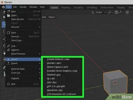 Blender File to Import action 