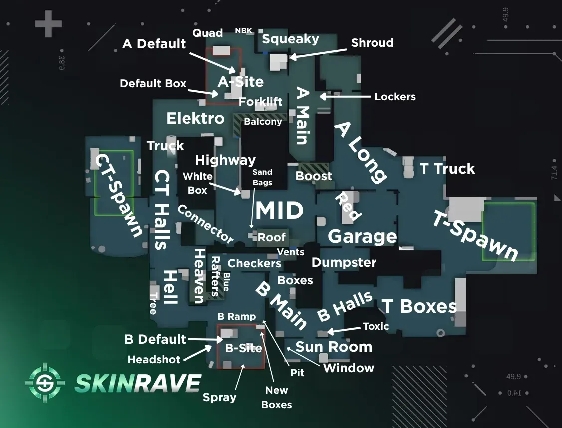 Cache CS2 Radar Map With all Callouts