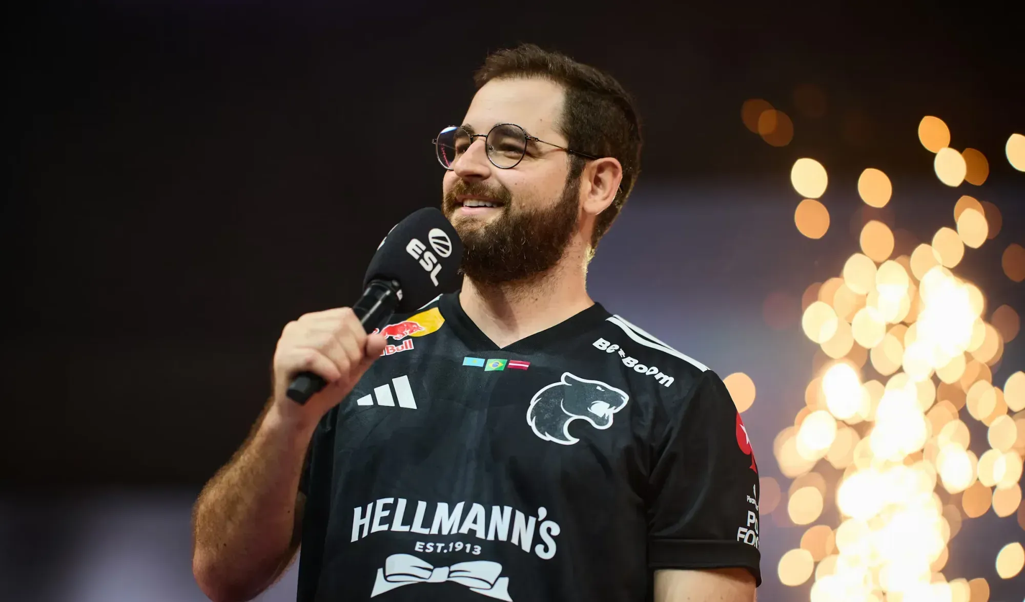 CS2 professional player Gabriel "FalleN" Toledo announcing his retirement at IEM Rio 2026.