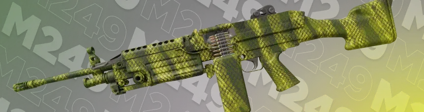 M249 | Gator Mesh top 5 lowest float skin in CS2