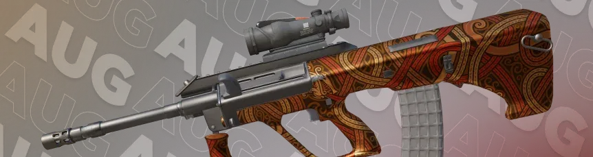 AUG | Flame Jormungandr on a yellow-orange background