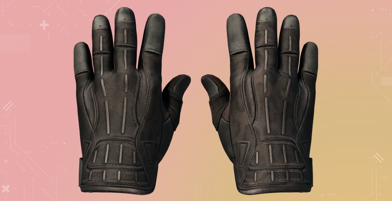 matte black Sport Gloves | Nocts from CS2 on a red-orange background