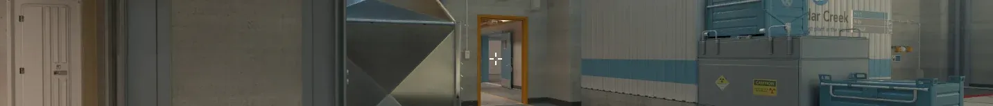 Pro player ZywOo's crosshair with CS2 map Nuke in the background.